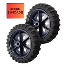 Par Roda 6 Polegada P/ 80 Kg Carrinho Feira Mercado Maleiro Bolsa Reforçado 15cm Cortador Grama PROMOÇÃO