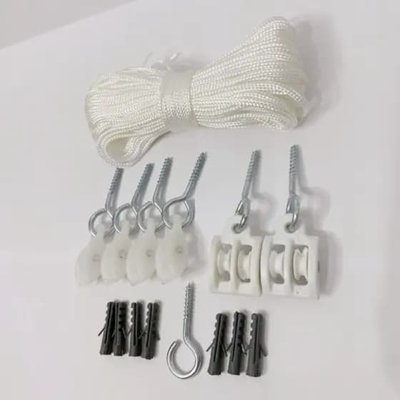 Kit Corda De Varal Pvc Para Secadores de Teto Roldana com 2 Carretilha Invisivel Dupla e 4 Simples PROMOÇÃO