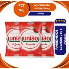 Açúcar Refinado União 1kg - ( 3 Unidad. ) Envio ja PROMOÇÃO