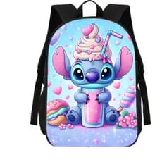 Mochila Estojo Lancheira Escolar Alien Azul Angel