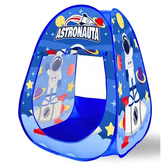 Barraca Tenda Infantil Iglu Astronauta Dobrável Azul DM Toys Interior/Exterior