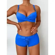 CN VEST Conjunto de Biquíni com Cinto e Laço Frontal – Estilo e Charme para o Verão XX265