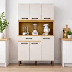 Armário de Cozinha Multiuso 6 Portas Valença com Espaço para Micro-ondas Mobilihouse