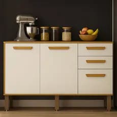 Balcão de Cozinha Athenas 110cm com 2 Portas 3 Gavetas Mobilihouse