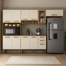Cozinha Completa Athenas 10 Portas 1 Porta com Vidro Mobilihouse Organização e Funcionalidade