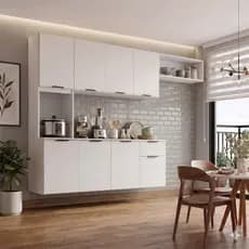 Cozinha Compacta Aura 8 Portas com Nicho Integrado - Branco