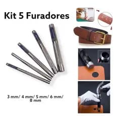 Kit 5 Vazador Furador  De Couro Perfurador Papel Borracha Feltro Promoção