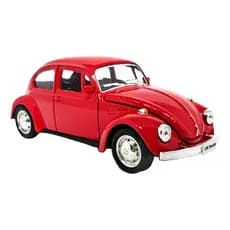 Carrinho De Ferro Fusca Clássico 1/32 Miniatura Coleção Vermelho