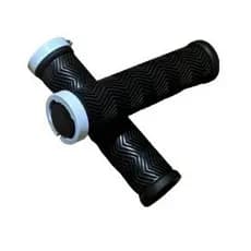 Manopla de Bicicleta GTS Com Trava De Alumínio Bike Mtb Preto e Branco