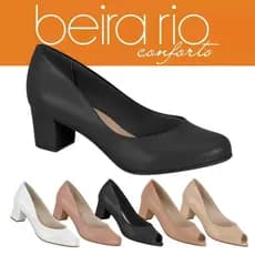 Sapato Social Beira Rio Scarpin Feminino Salto Médio salto bloco