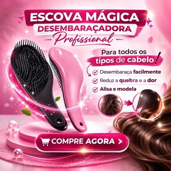 Escova Mágica Desembaraçadora Profissional | Para Todos os Tipos de Cabelo