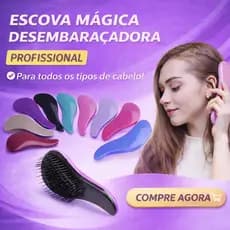 Escova Desembaraçadora Flexível Anti Frizz Uso Diário Todos os Tipos de Cabelo
