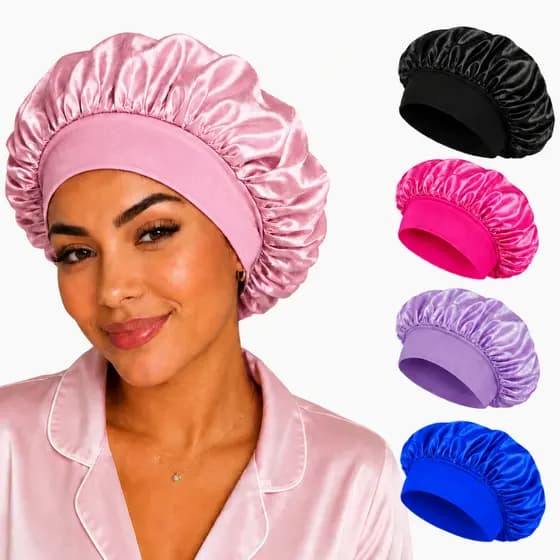 2 Toucas de Cetim Anti Frizz com Faixa – Proteção Noturna para todos os tipos de Cabelos