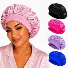 2 Toucas de Cetim Anti Frizz com Faixa – Proteção Noturna para todos os tipos de Cabelos