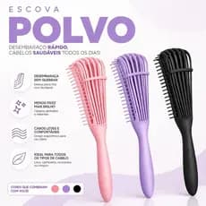 Escova Pente Polvo 2em1 Multifuncional para todos os tipos de cabelo