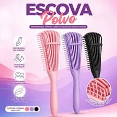 Escova Multifuncional Polvo 2em1 para todos os tipos de cabelo - Desembaraça e Finaliza