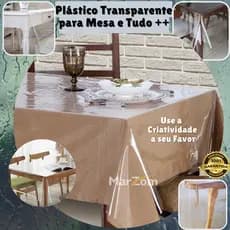 Toalha de Mesa Transparente Plástico Cristal Flexível Pvc  Espessura 0,7mm - Plástico Protetor de Mesa e Móveis com 03 Tamanhos