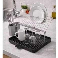 Escorredor Pratos Inox Suporte Talheres Organizador Cozinha Compacto Resistente