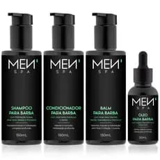 Kit Barba Completo: Shampoo Esfoliante + Condicionador + Balm + Óleo Menspa