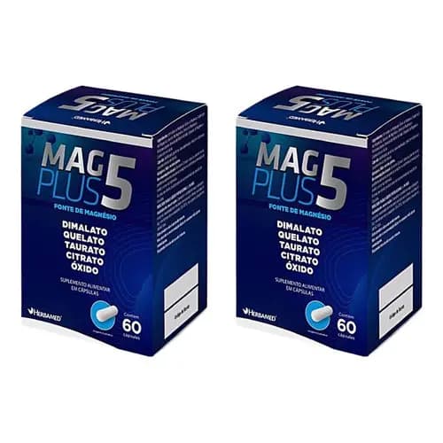 Kit 2 Mag Plus 5 Dimalato Quelato Taurato Citrato Óxido.