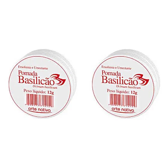 Kit 2 Pomada Basilicão 12g Cada - Arte Nativa Fragrância Natural Da Planta