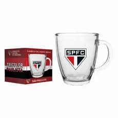 Caneca De Vidro Cônica São Paulo FC Tricolor Paulista 380ml Café Chá Uso Diário Presente