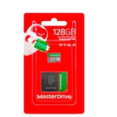 Cartao de Memoria 128GB MasterDrive Class 10 MicroSD com Adaptador SD