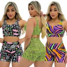 Conjunto De Academia Fitness Feminino Top E Short Treino