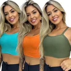 Top Academia Feminino Alto Suporte Top Fitness Treino Corrida  Musculação