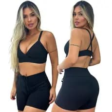 Conjunto Fitness  Roupa Ginastica Academia Com Cadarço