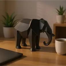 Elefante geométrico 3d - Decorativo