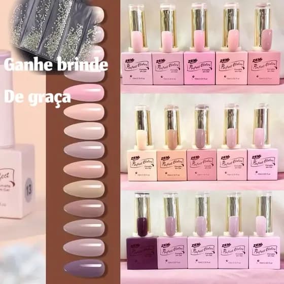 KIT C/14 CORES + brinde limitado !Esmalte em Gel Esmalte  Nude Nail Perfect Zem 10 ml Esmalte De Unha De Gel