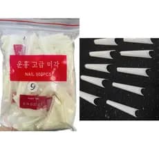 Kit 500 Unhas Tips CURVATURA C Bailarina Realista Extra Longa c/saco