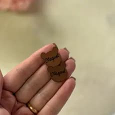 TAG COURINHO URSINHO PERSONALIZADA COM NOME KIT COM 10.