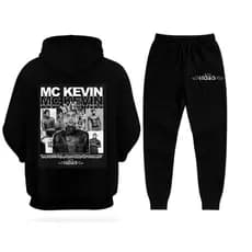 KIT CONJUNTO BLUSA FRIO CANGURU E CALÇA MOLETOM MC KEVIN HOMENAGEM UNISSEX