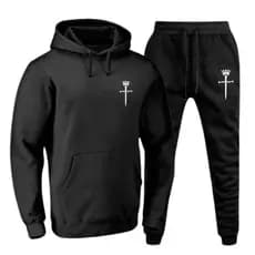Conjunto Moletom Blusa Frio Casaco Algodão Canguru Estampado Espada + Coroa ADULTO Não Encolhe Bolso Confortavel
