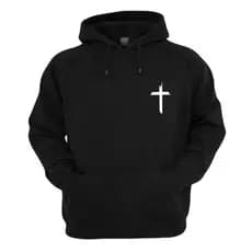 Moletom Blusa de Frio Canguru Estampa Cruz Lateral II Cristã Gospel