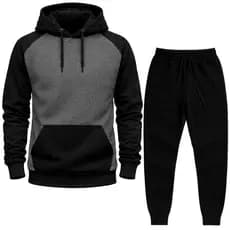 Kit Conjunto Moletom Blusa de Frio + Calça Unissex Duas Cores Raglam Lisa Envio Imediato