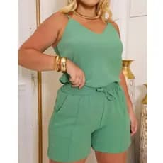 conjunto feminino short e regata duna verão