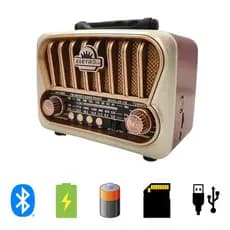 Rádio Retro 3W Bluetooth 5.1 com Lanterna Eletromex EL-1311