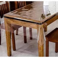 Toalha de Mesa Plástico Transparente Impermeável 1,40 x 1,40 Mesa Com 4 Cadeiras 0,10mm