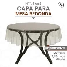 Toalha De Mesa Redonda Plástico Transparente 1,40m Diâmetro