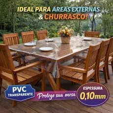Toalha de Mesa Transparente 2,00m x 1,40m Impermeável Premium – WM Capas