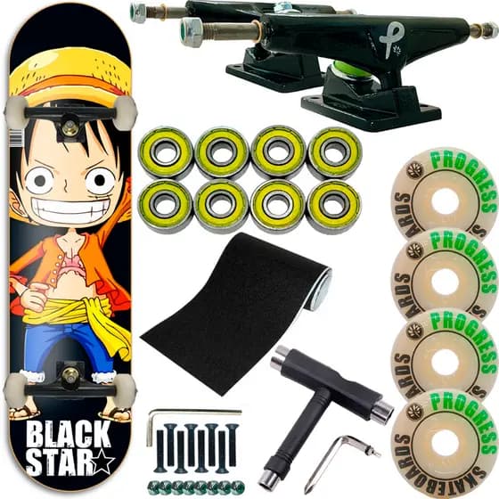 Skate Profissional Montado Black Star Com Chave para Montagem Manutenção