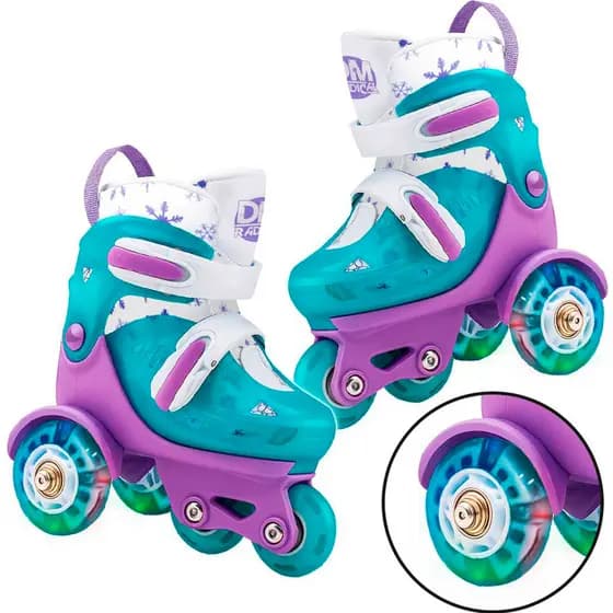 Patins Infantil 4 Rodas Triline Ajustável Com Led