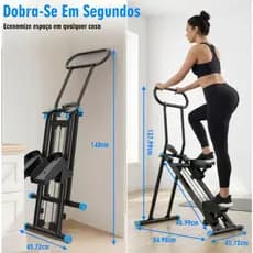 Simulador de Escada e Caminhada Dobrável Stepper Fitness Residencial até 150kg exercicios em casa máquina de esca