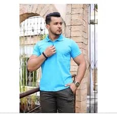 Camiseta Camisa Gola polo Com Bolso Algodão Malha casual