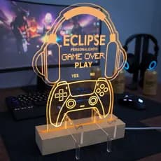 Luminária LED Gamer Personalizada Suporte Para Controle Decoração Setup PS4 E PS5
