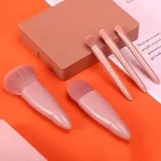 Kit espelho 12 pç  De Maquiagem Portátil Com 5 Pcs Pincéis De Maquiagem Lupa Mão Segurar Bolso Dobrável Maquiagem pele