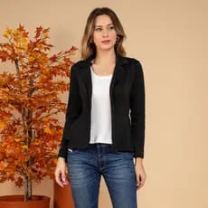 Maria W Modas Blazer Casaquinho Neopreme Feminino Terninho Formal Fornece Blazer Feminino Neoprene